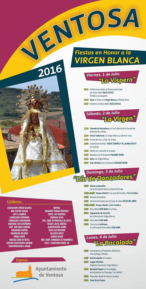 Fiestas patronales en honor a la Virgen Blanca 2016 Ventosa